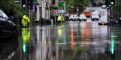 A photograph of flooding in Hebden Bridge, 2012