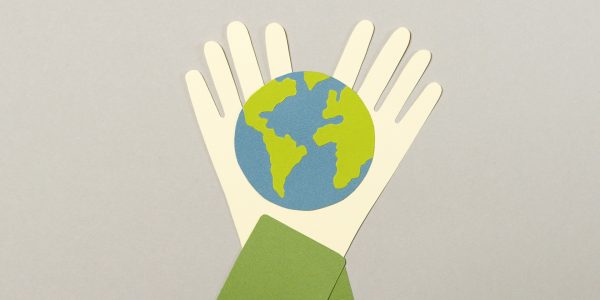 animated image of two hands holding a world.