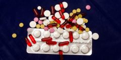 Medical pills of various sizes and colours