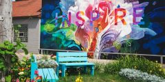 Image of a mural with th word Inspire on the wall