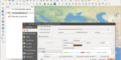 an image of a map open in mapping software, with a menu overlaying it