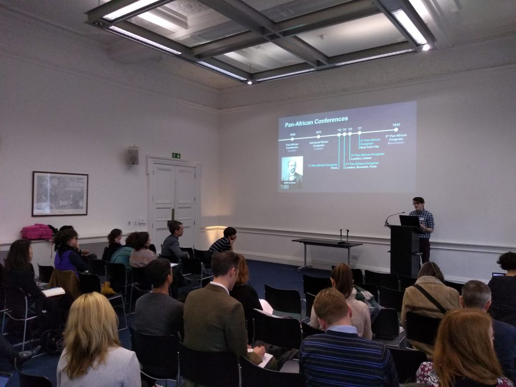 Photograph of Jake Hodder presenting