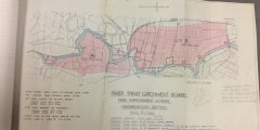 Map produced by the River Trent Catchment Board showing a proposed flood protection scheme for the River Trent at Gainsborough (1938).