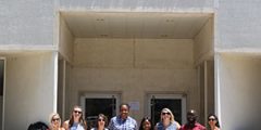 University of Nottingham representatives outside the Faculty of Pharmacy, University of Lisbon