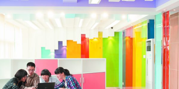 Group of undergraduate students in the Student Common Room, Ningbo Campus
