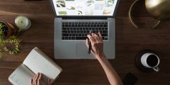 Adjusting to the academic step up - An image of a person using a laptop